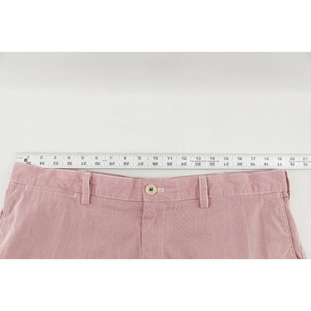 Banana Republic Mens Golf Shorts Chino 38 Pink White striped‎ 100% Cotton
